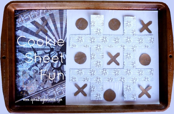Magnetic Cookie Sheet Tic Tac Toe Fun - www.sproutingbalance.com - #magnetic #craft #game