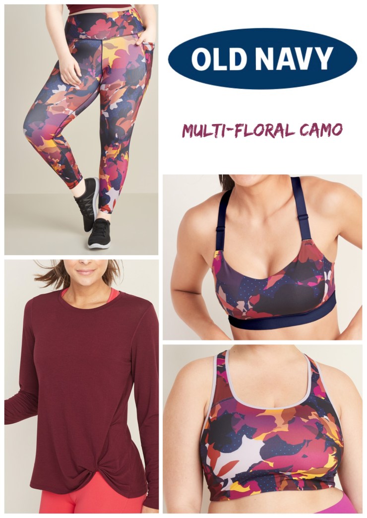 New Outfit - Old Navy Multi-Floral Camo Collage | www.sproutingbalance.com | plus sized outfit for yoga