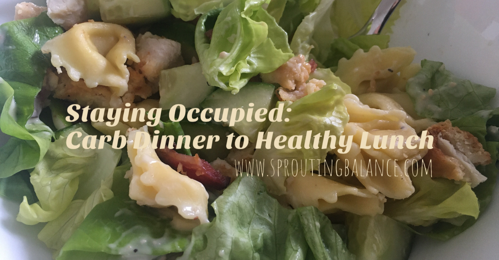 Staying Occupied: Carb Dinner to Healthy Lunch | www.sproutingbalance.com | #stayhome #socialdistancing #bepositive