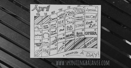 Staying Occupied: Drawing a Day - April | www.sproutingbalance.com | #stayhome #socialdistancing #bepositive