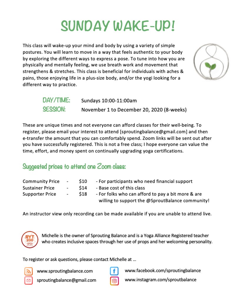 Sunday Wake-up | www.sproutingbalance.com | #online #Sunday #yoga